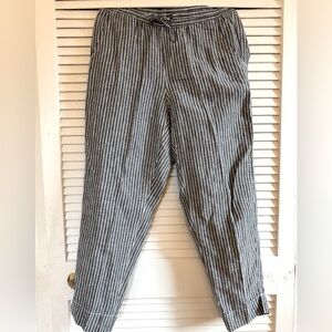 L.L. Bean 100% Linen Stripped Pants